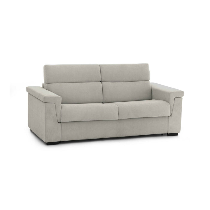 Divano letto 3 posti Benedetto, Sofà trasformabile per salotto, imbottito, sfoderabile, Qualità 100% Made in Italy, 225x95 h100 cm, Beige