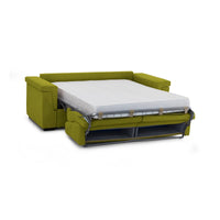 Divano letto 3 posti Benedetto, Sofà trasformabile per salotto, imbottito, sfoderabile, Qualità 100% Made in Italy, 225x95 h100 cm, Verde
