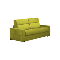 Divano letto 3 posti Marcon, Sofà trasformabile per salotto, imbottito, sfoderabile, Qualità 100% Made in Italy, 220x95 h100 cm, Verde