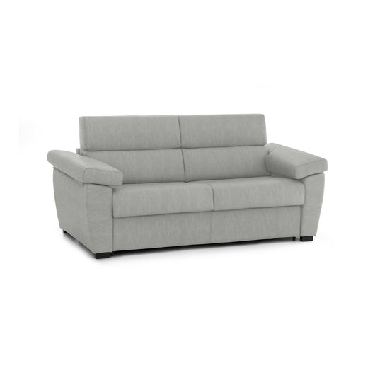 Divano letto 3 posti Paceco, Sofà trasformabile per salotto, imbottito, sfoderabile, Qualità 100% Made in Italy, 225x95 h100 cm, Grigio chiaro