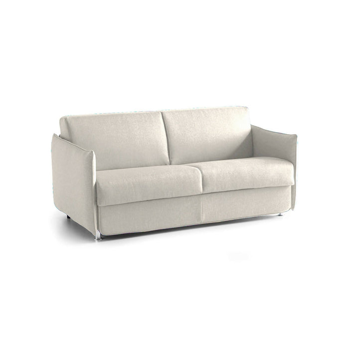 Divano letto 3 posti Gravere, Sofà trasformabile per salotto, imbottito, sfoderabile, Qualità 100% Made in Italy, 200x95 h90 cm, Beige