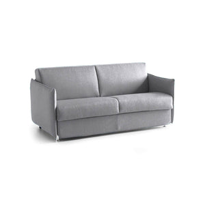 Divano letto 3 posti Gravere, Sofà trasformabile per salotto, imbottito, sfoderabile, Qualità 100% Made in Italy, 200x95 h90 cm, Grigio