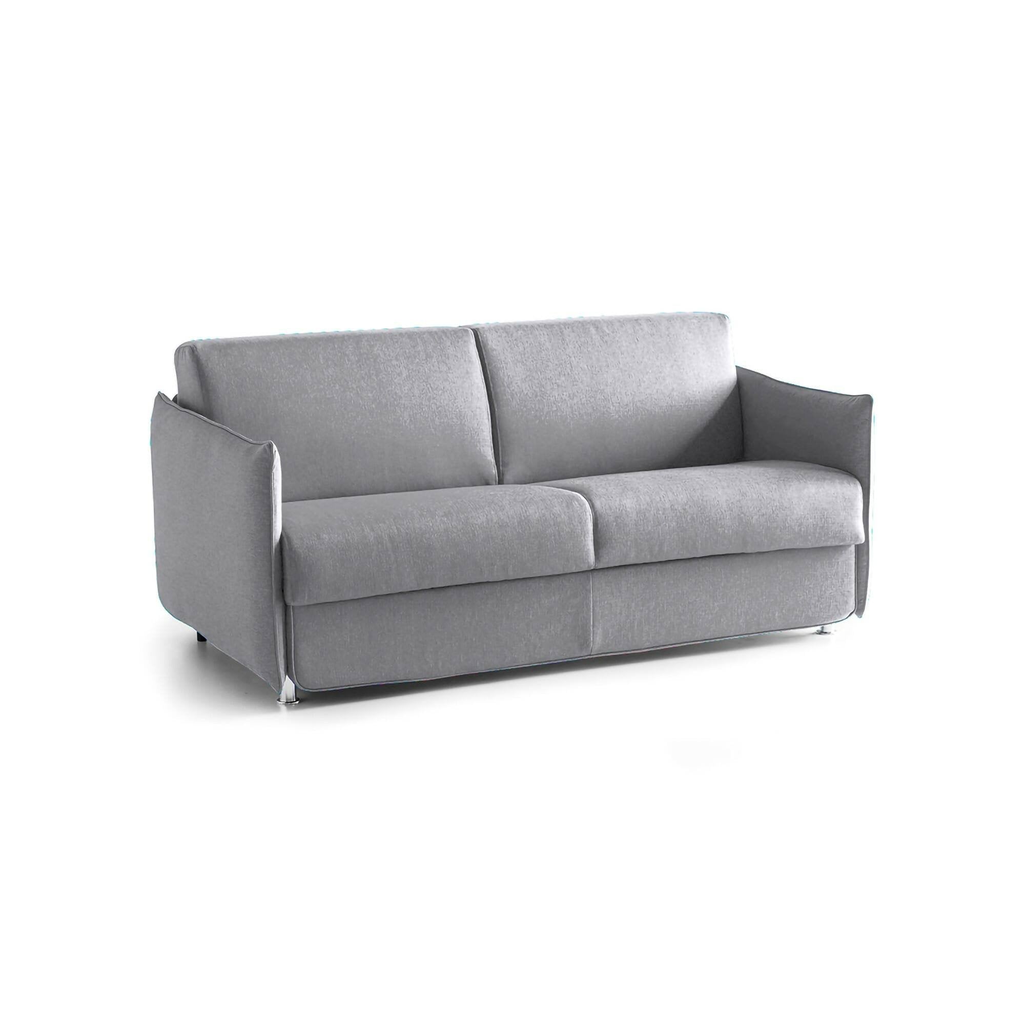 Divano letto 3 posti Gravere, Sofà trasformabile per salotto, imbottito, sfoderabile, Qualità 100% Made in Italy, 200x95 h90 cm, Grigio
