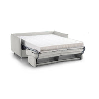 Divano letto 3 posti Gravere, Sofà trasformabile per salotto, imbottito, sfoderabile, Qualità 100% Made in Italy, 200x95 h90 cm, Grigio chiaro