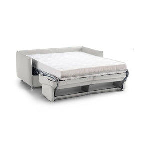 Divano letto 3 posti Gravere, Sofà trasformabile per salotto, imbottito, sfoderabile, Qualità 100% Made in Italy, 200x95 h90 cm, Grigio chiaro