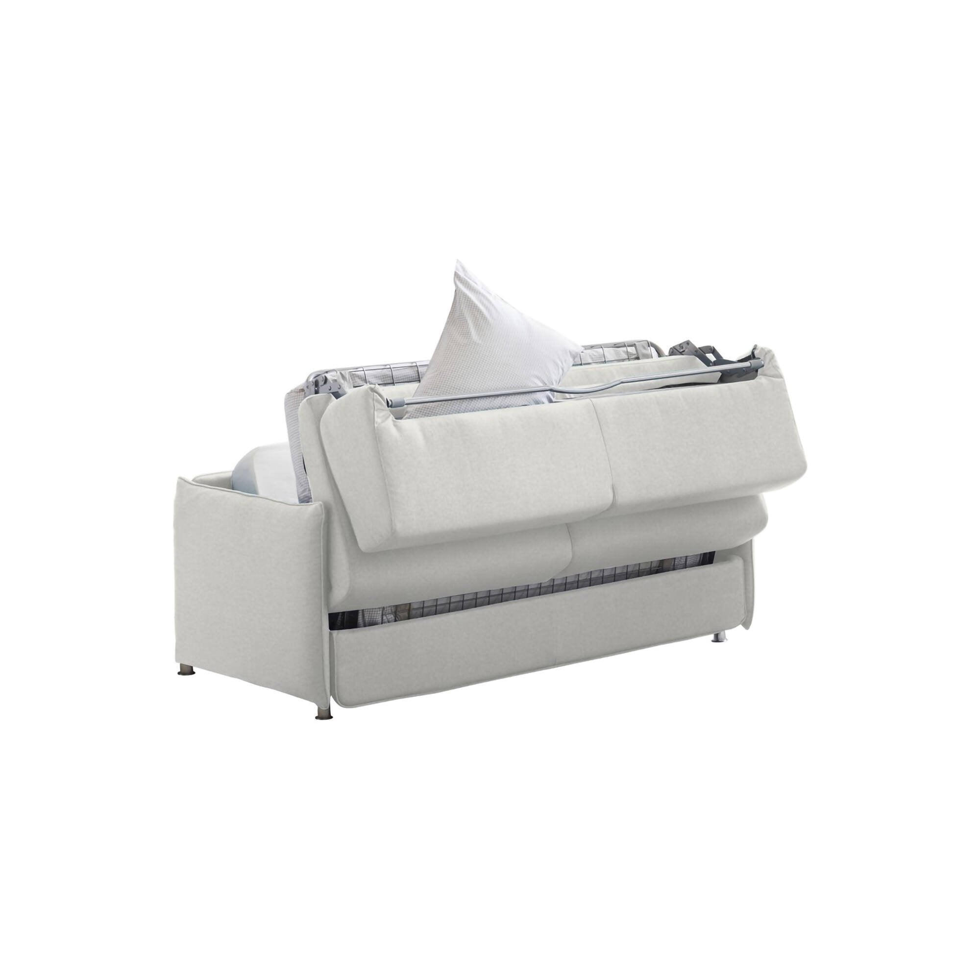 Divano letto 3 posti Cecina, Sofà trasformabile per salotto, imbottito, sfoderabile, Qualità 100% Made in Italy, 200x95 h90 cm, Grigio chiaro