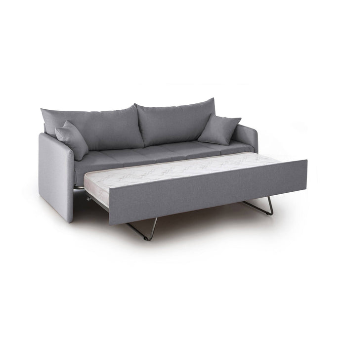 Divano letto 3 posti Avellana, Sofà trasformabile per salotto, imbottito, sfoderabile, Qualità 100% Made in Italy, 205x86 h80 cm, Grigio