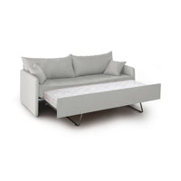 Divano letto 3 posti Avellana, Sofà trasformabile per salotto, imbottito, sfoderabile, Qualità 100% Made in Italy, 205x86 h80 cm, Grigio chiaro