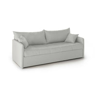 Divano letto 3 posti Avellana, Sofà trasformabile per salotto, imbottito, sfoderabile, Qualità 100% Made in Italy, 205x86 h80 cm, Grigio chiaro