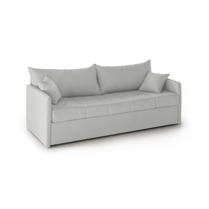 Divano letto 3 posti Avellana, Sofà trasformabile per salotto, imbottito, sfoderabile, Qualità 100% Made in Italy, 205x86 h80 cm, Grigio chiaro