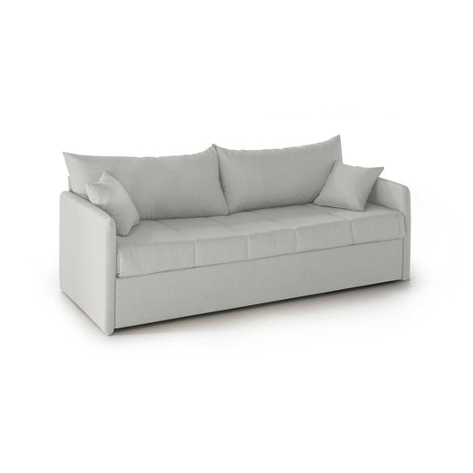 Divano letto 3 posti Avellana, Sofà trasformabile per salotto, imbottito, sfoderabile, Qualità 100% Made in Italy, 205x86 h80 cm, Grigio chiaro