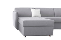 Divano letto con penisola Scordia, Sofà angolare trasformabile per salotto, imbottito, sfoderabile, Qualità 100% Made in Italy, 260x160 h90 cm, Grigio