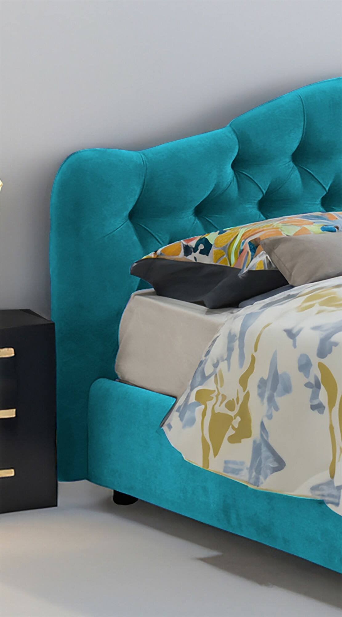 Alfer, Letto Matrimoniale Materasso Incluso Made in Italy, Azzurro