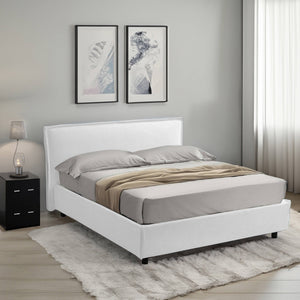 Bruino, Letto Singolo Sfoderabile Made in Italy, Bianco