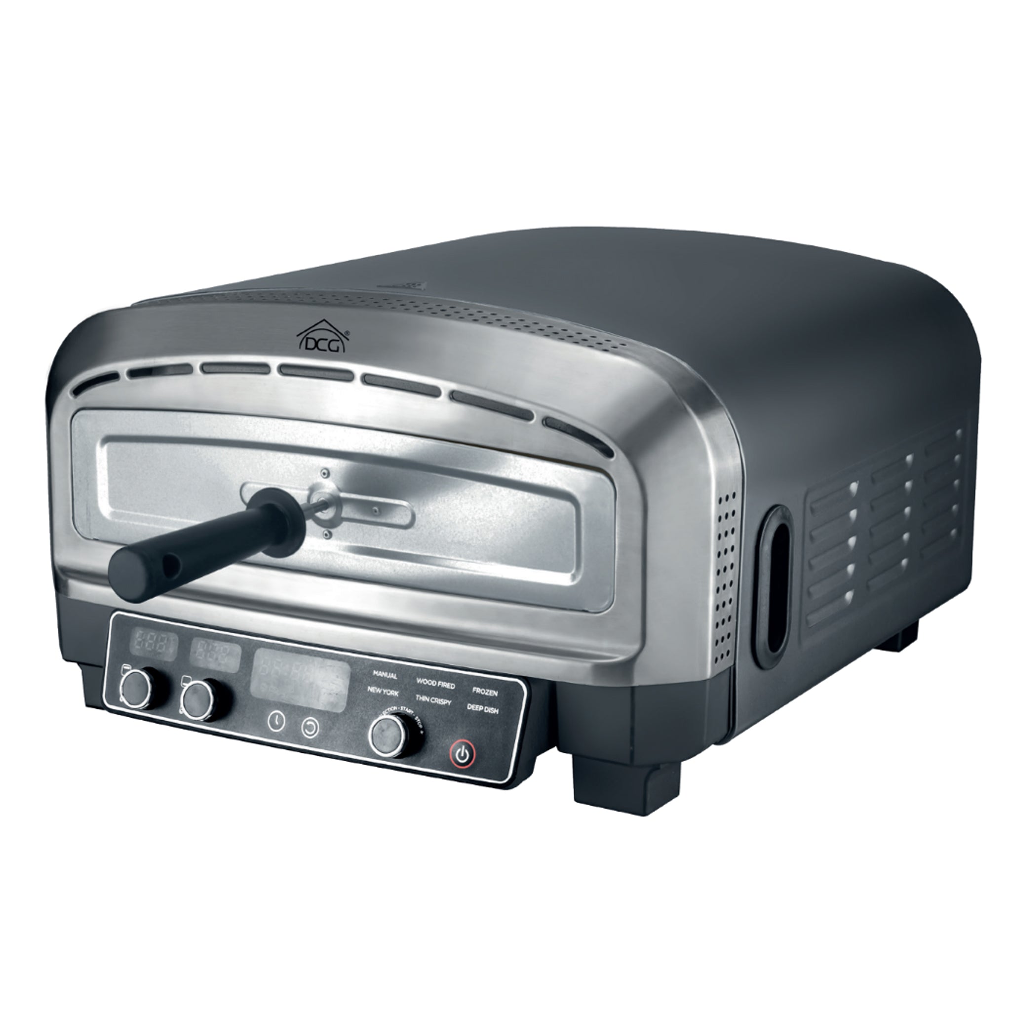 Forno Pizza XXL Professionale, Cuoce in 2 minuti, scalda fino a 450Â°, Piano cottura in pietra refrattaria da 37x37 cm rimovibile, 2200w