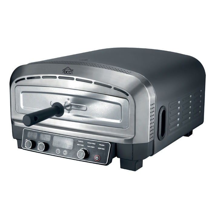 Forno Pizza XXL Professionale, Cuoce in 2 minuti, scalda fino a 450Â°, Piano cottura in pietra refrattaria da 37x37 cm rimovibile, 2200w