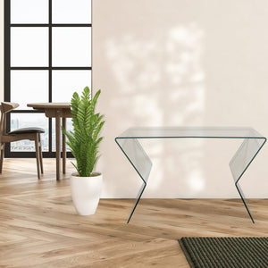 Consolle in cristallo tavolo porta tv 120x40xh79 Spessore 10 mm