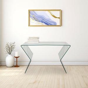 Consolle in cristallo tavolo porta tv 120x40xh79 Spessore 10 mm