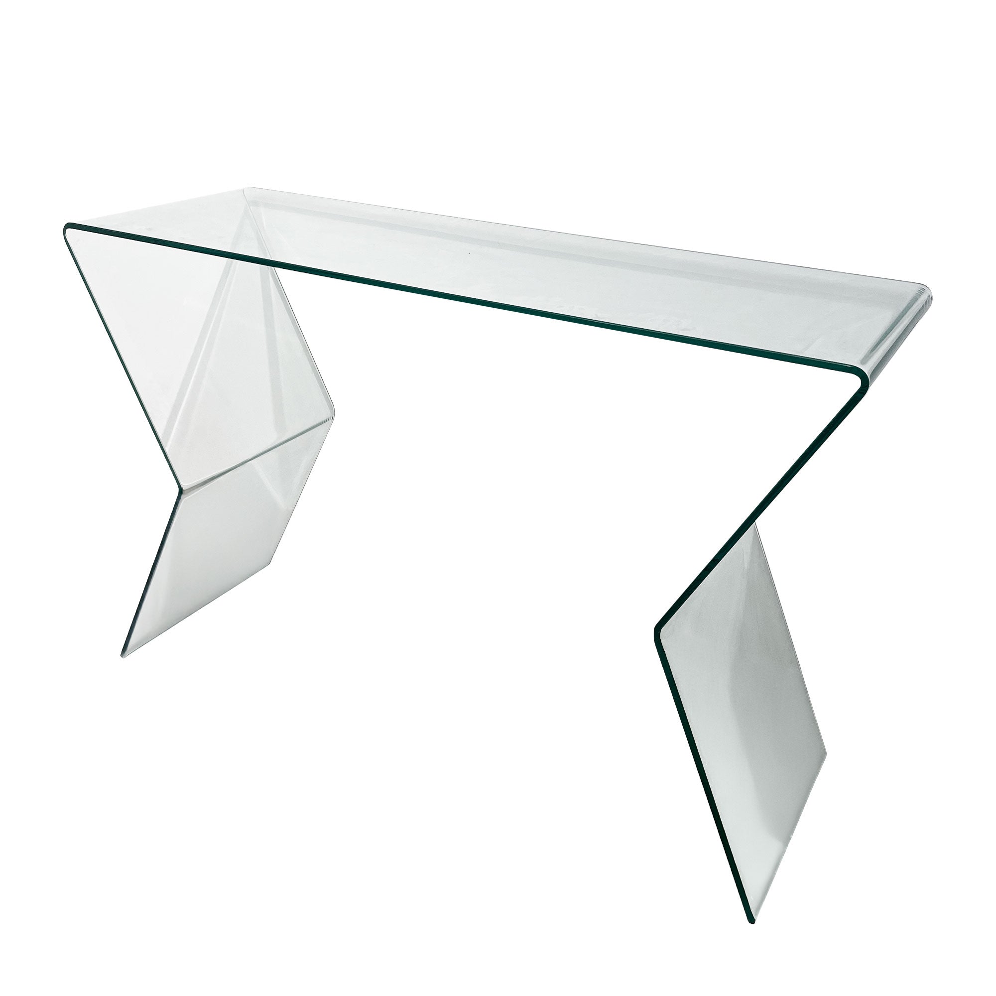 Consolle in cristallo tavolo porta tv 120x40xh79 Spessore 10 mm