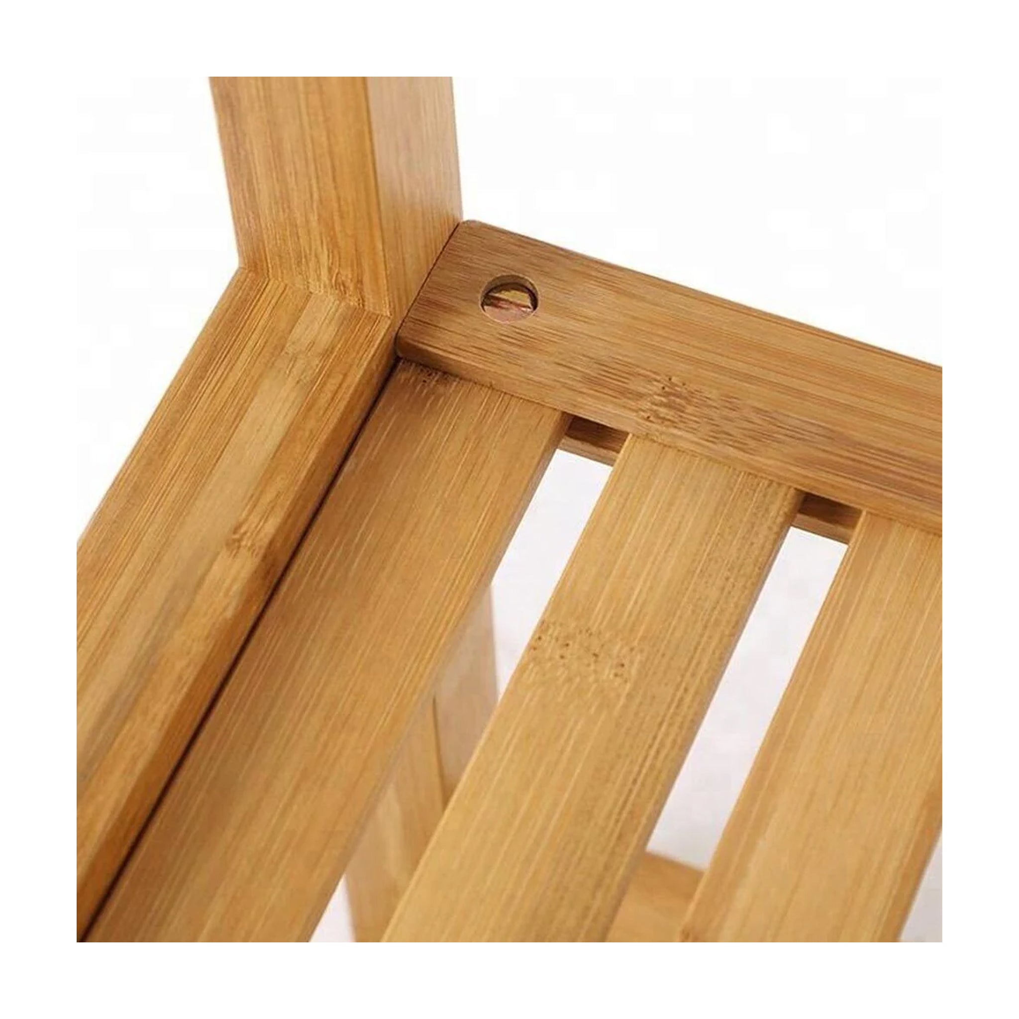 Panca Scarpiera Con Ripiano Porta Scarpe In Legno Di Bambù e Cuscino in Tessuto