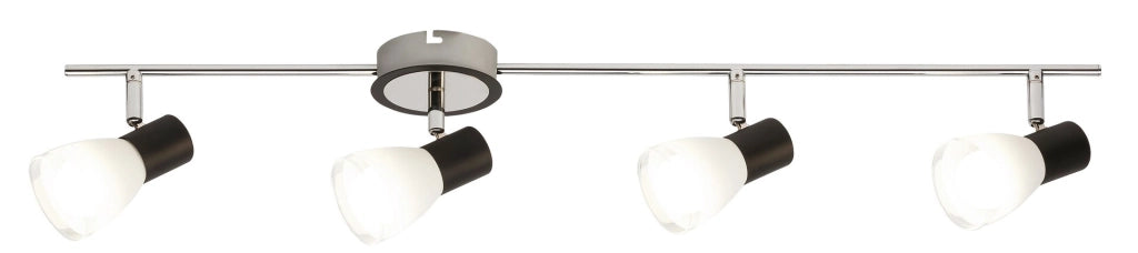 Plafoniera Rabalux Ati nera 4xE14 metallo-vetro 79cm