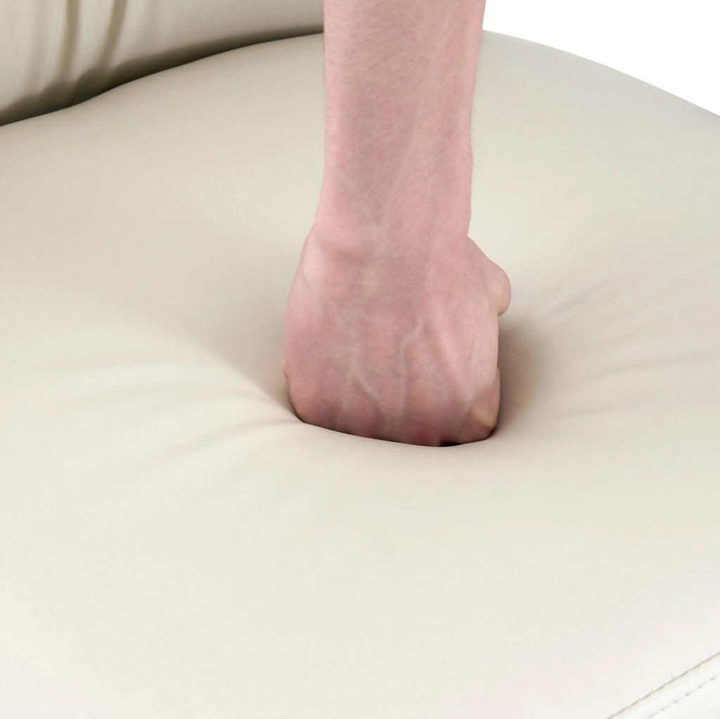 SEDIA da Pranzo Imbottita in PU Beige con Metallo Nero Set da 2 pezzi