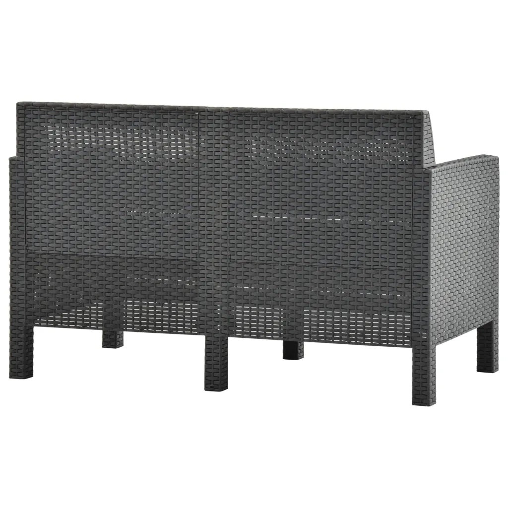 Set Divani da Giardino 2 pz con Cuscini in Rattan PP Antracite 3079667