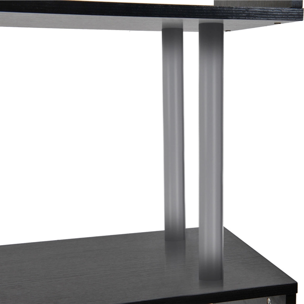 Libreria Design Moderno 4 Livelli ¨C zephmum ¨C 80x30x145 cm Nero
