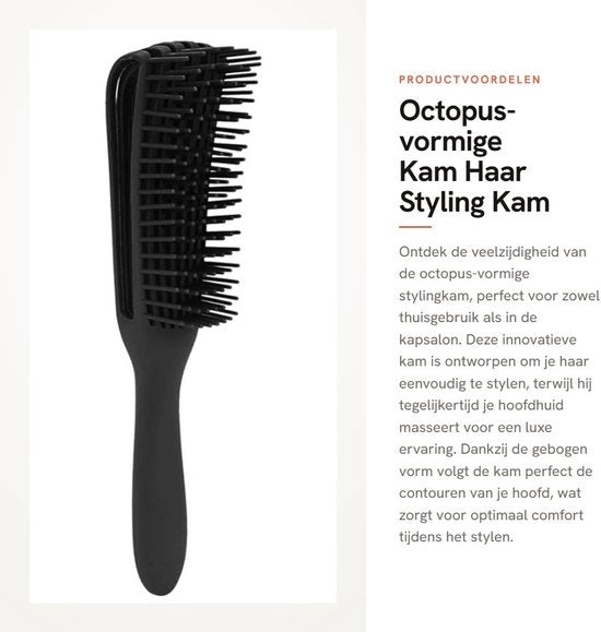 Kam per Capelli Octopode - Adattabile - Comodo - Stile per Capelli - Spazio di Riposo - Aghi in Plastica di Alta Qualità per lo Stile dei Capelli