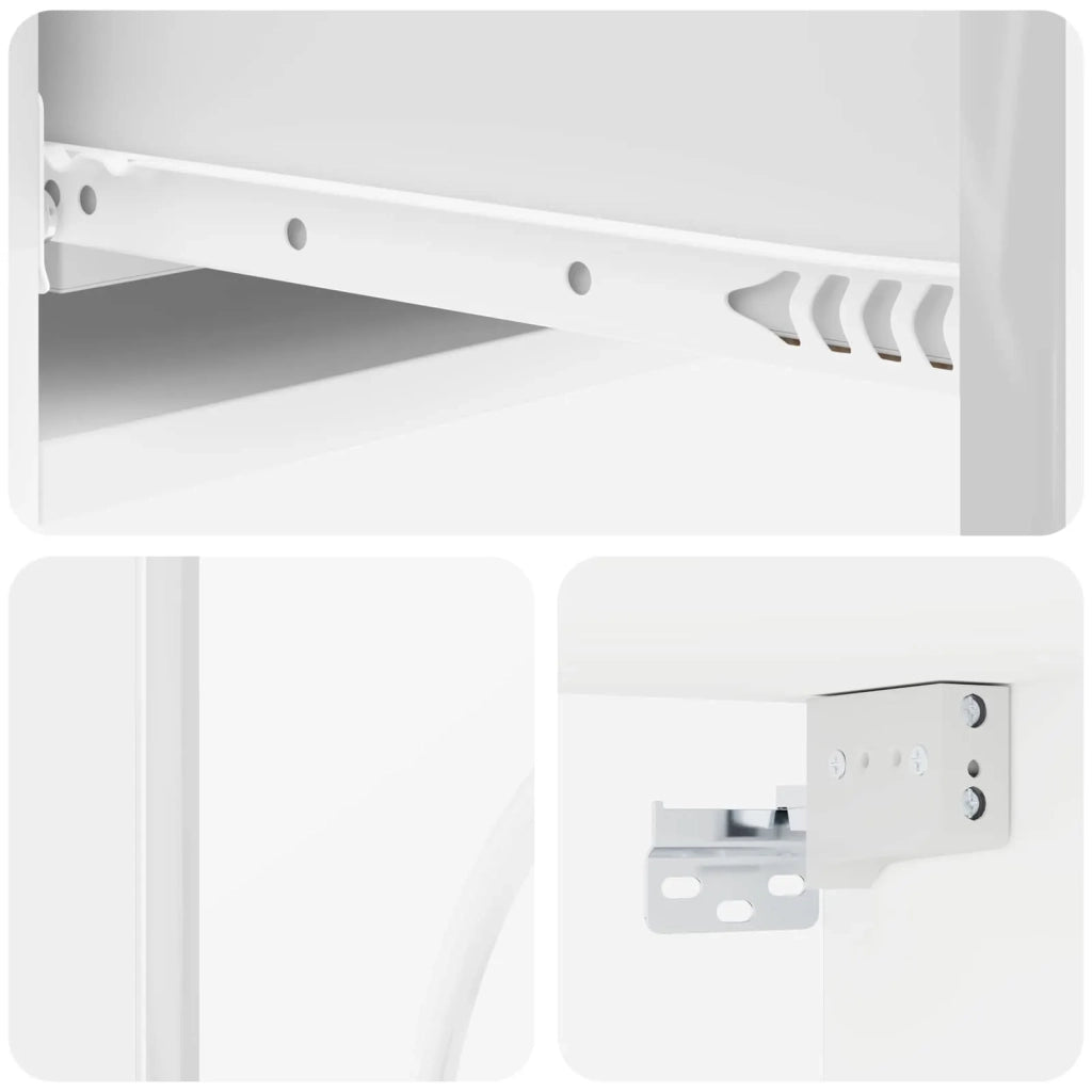 Tavolino da Parete Laterale Bianco Lucido 87,5 x 34,5 x 17 cm 898159