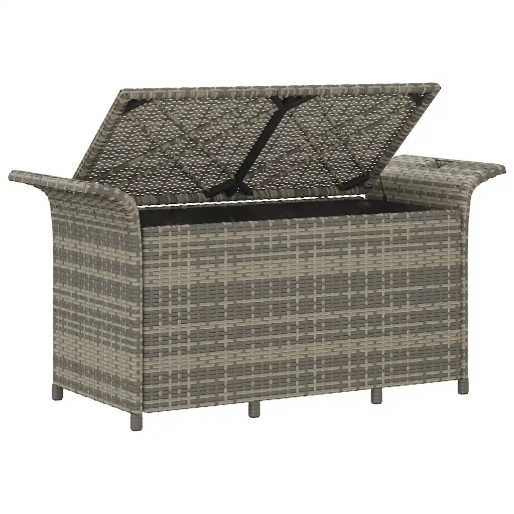 Panca da Giardino con Cuscino Grigio 116x46x57 cm in Polyrattan 363418
