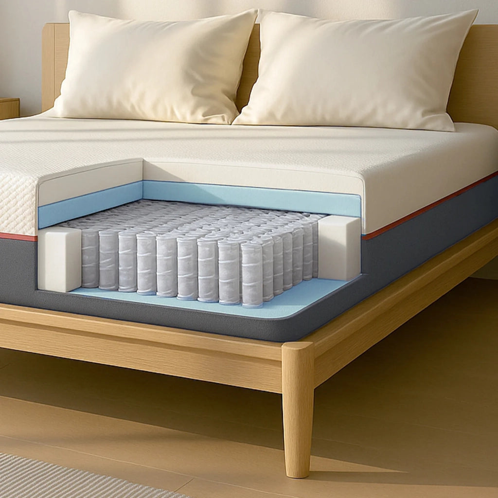 Materasso 180x200 cm Molle Insacchettate e Memory Foam | Altezza 30 cm | Ergonomico, Anallergico e Antibatterico | Made in Italy