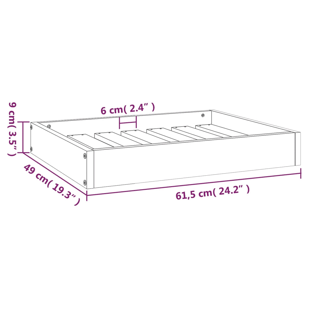 Cuccia per Cani 61,5x49x9 cm in Legno Massello di Pino CFW9447358