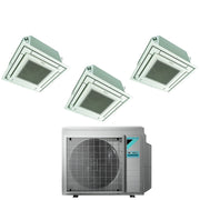Climatizzatore Condizionatore Daikin Bluevolution Inverter Trial Split a Cassetta FFA-A 9+9+9 con 3MXM52N R-32 Wi-Fi Optional Con Griglia Bianca Inclusa 9000+9000+9000 - Garanzia Italiana