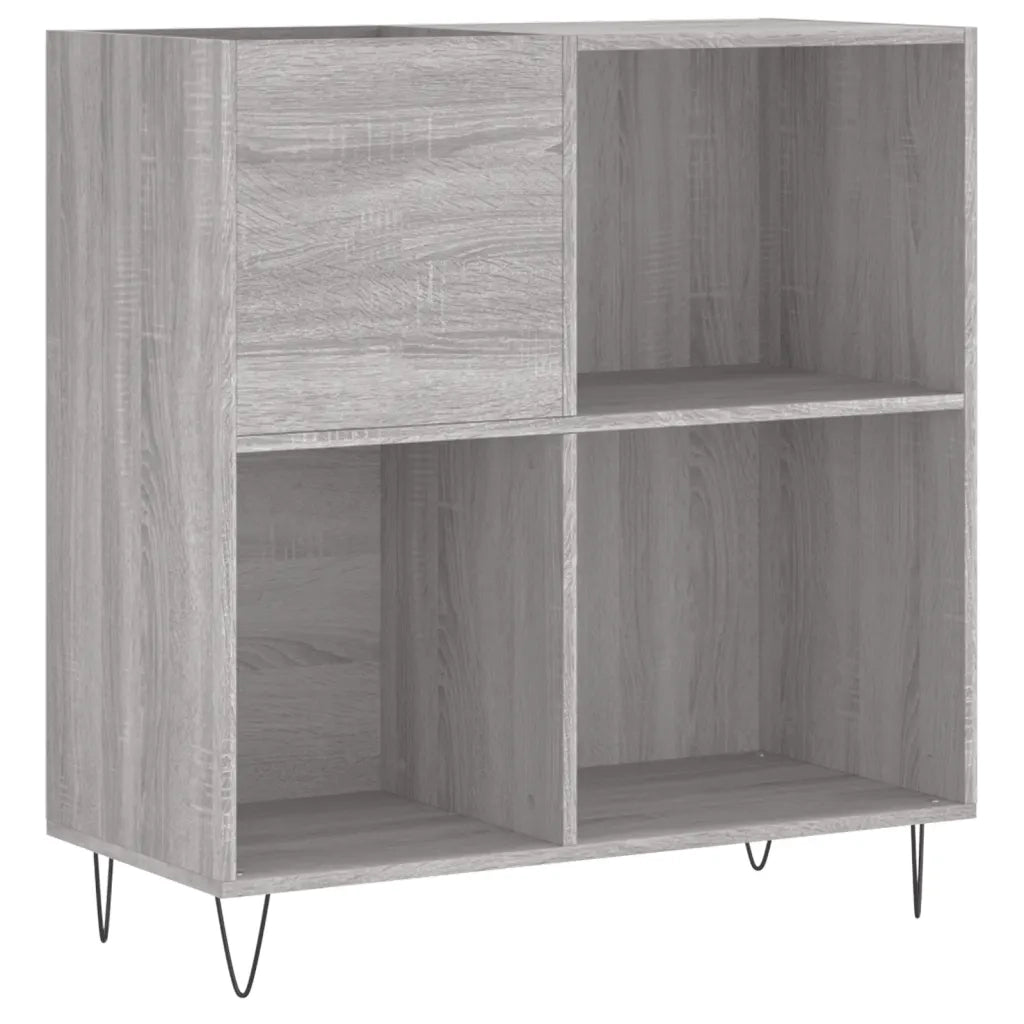 Mobile Porta Dischi Grigio Sonoma 84,5x38x89 Legno Multistrato 831778
