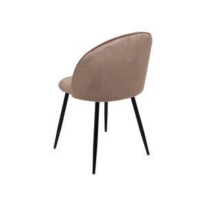 Set di 2 sedie Achito, Poltrona rivestita in velluto, Sedia da pranzo imbottita, Seduta per riunioni, 51x54h82 cm, Tortora