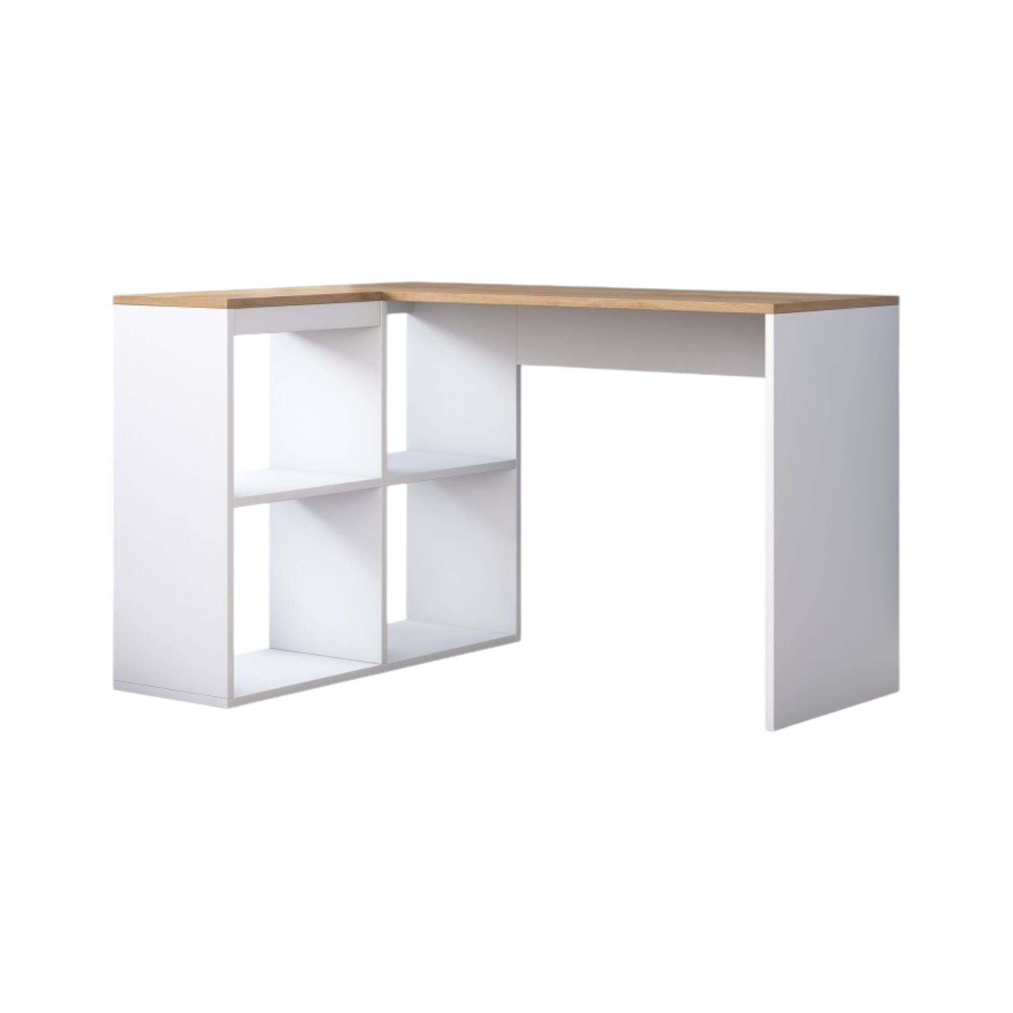 Montone, Scrivania Angolare, 50x120x74.8h cm Bianco