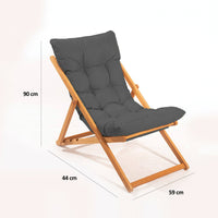 Coghinas, Sedia da Esterno Schienale Reclinabile, Marrone