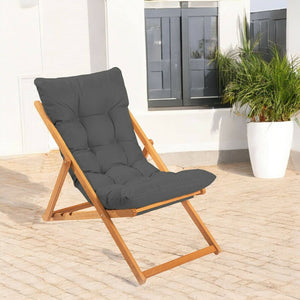 Coghinas, Sedia da Esterno Schienale Reclinabile, Marrone