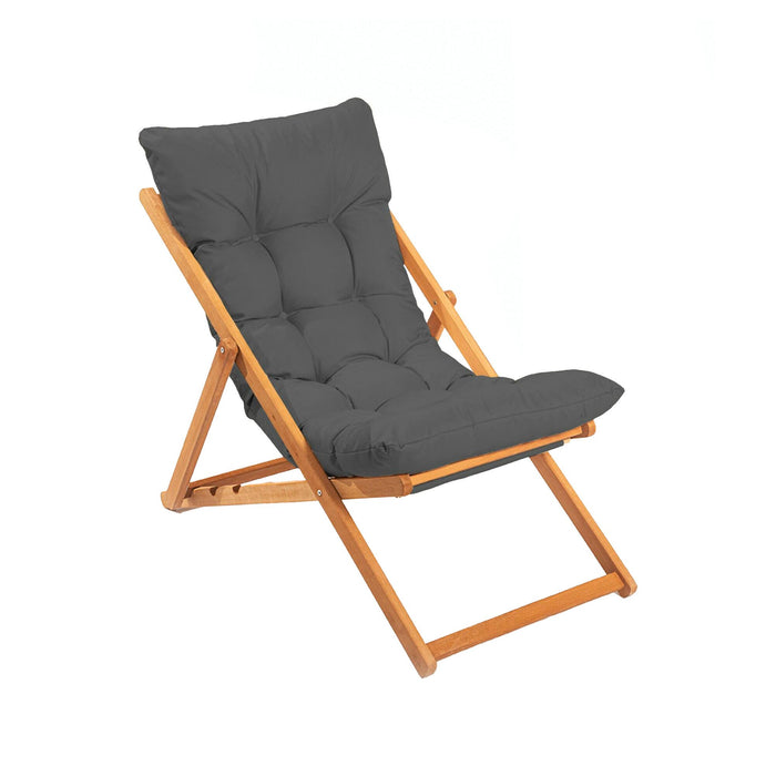 Coghinas, Sedia da Esterno Schienale Reclinabile, Marrone