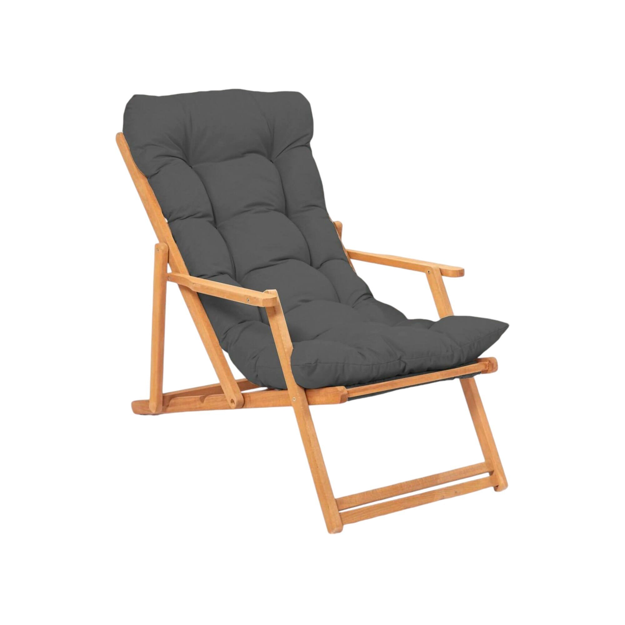 Stintino, Sedia da Esterno Schienale Reclinabile, Marrone