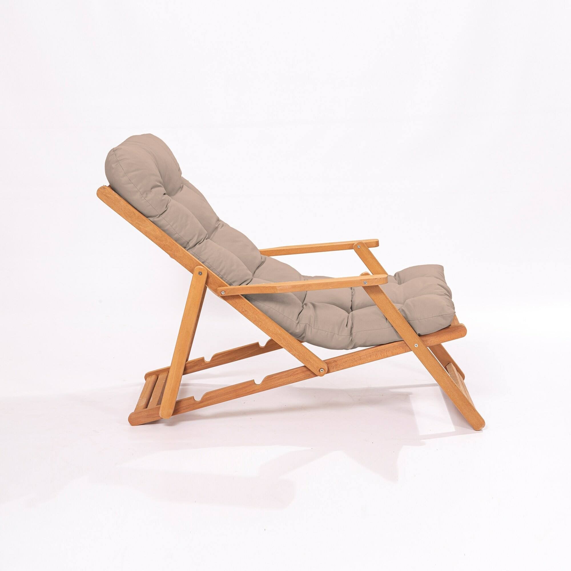 Stintino, Sedia da Esterno Schienale Reclinabile, Marrone