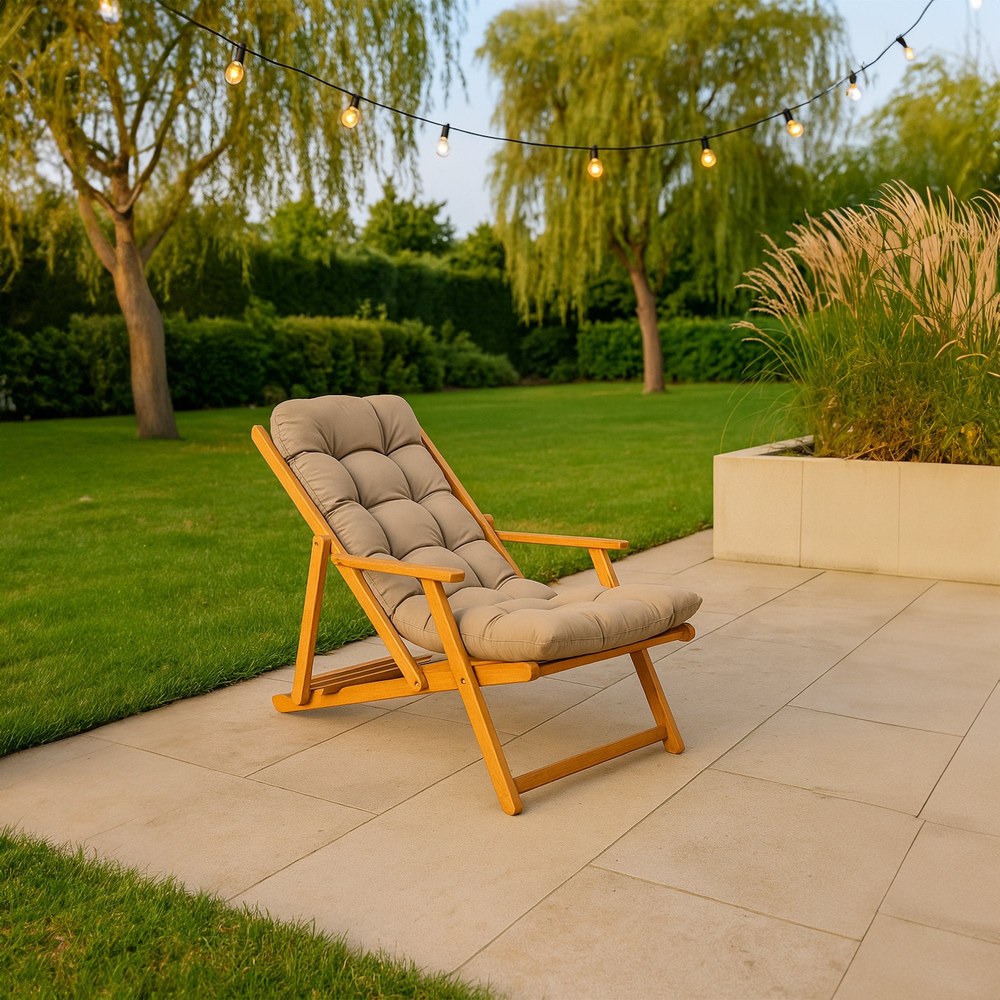 Stintino, Sedia da Esterno Schienale Reclinabile, Marrone