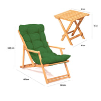 Salottino Outdoor Lyncis, set Salotto da Esterno 2 Posti, Verde