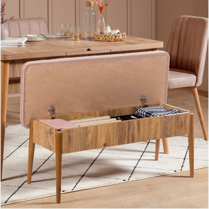 Padru, set Tavolo e Sedie 8 Posti, Marrone Quercia