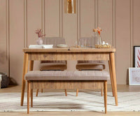 Padru, set Tavolo e Sedie 8 Posti, Marrone Quercia