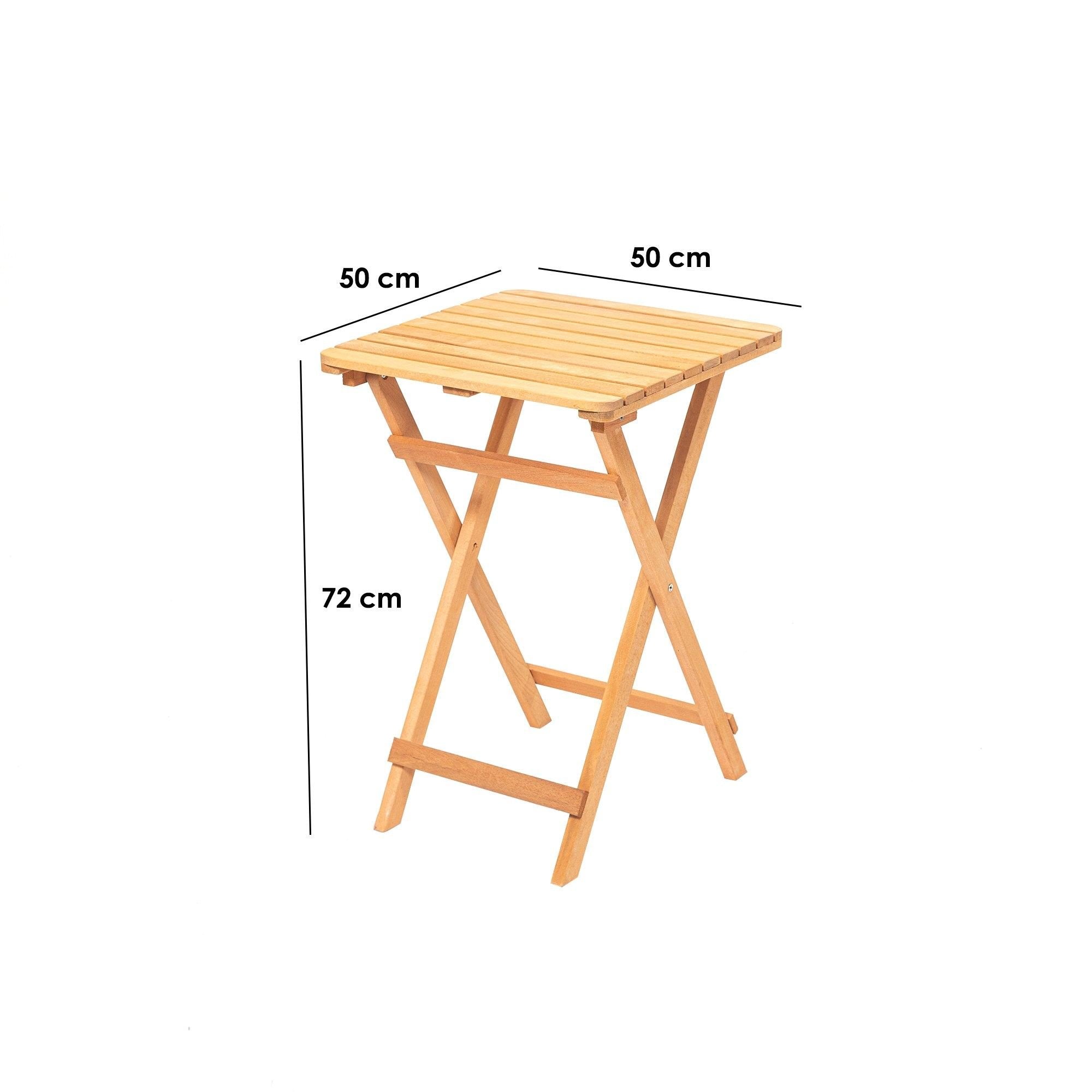 Stregna, Tavolo da Esterno 2 Posti, 50x50x72h cm Marrone
