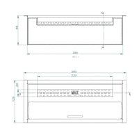 Bruciatore Aquara, Fornello, Elemento riscaldante, Inceneritore, Made in Italy, 13x30 h9 cm, Argento