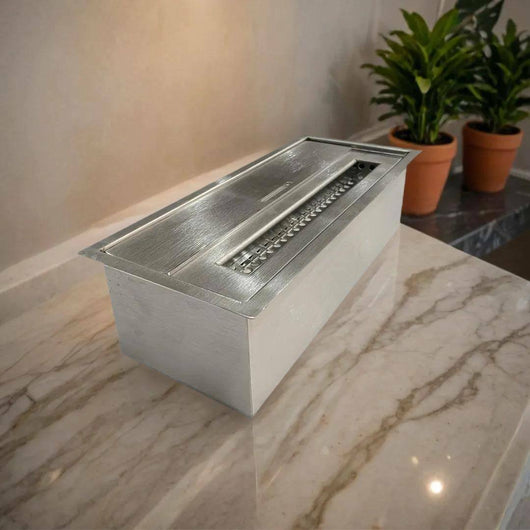 Bruciatore Aquara, Fornello, Elemento riscaldante, Inceneritore, Made in Italy, 13x30 h9 cm, Argento