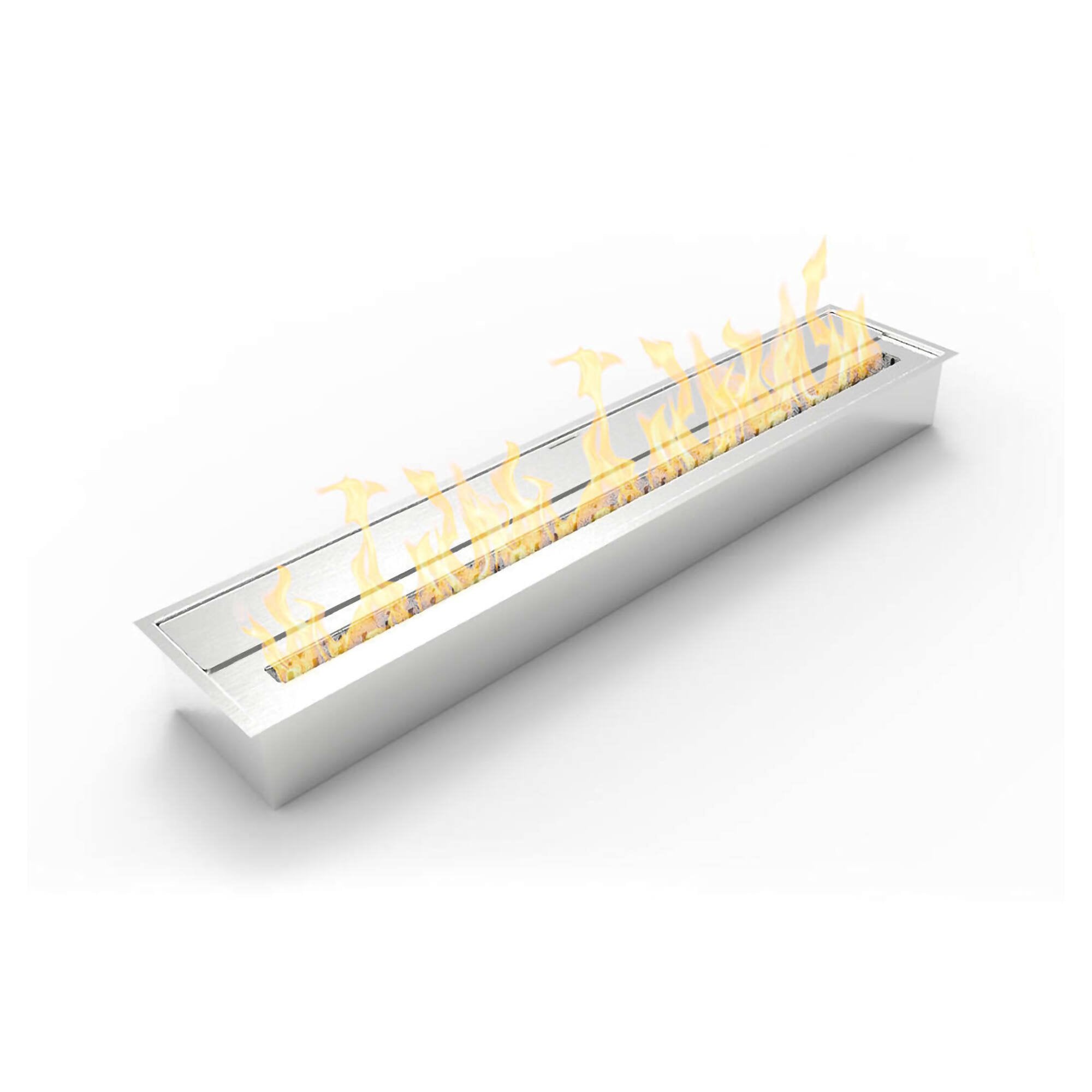 Bruciatore Andezeno, Fornello, Elemento riscaldante, Inceneritore, Made in Italy, 19x92 h10 cm, Argento